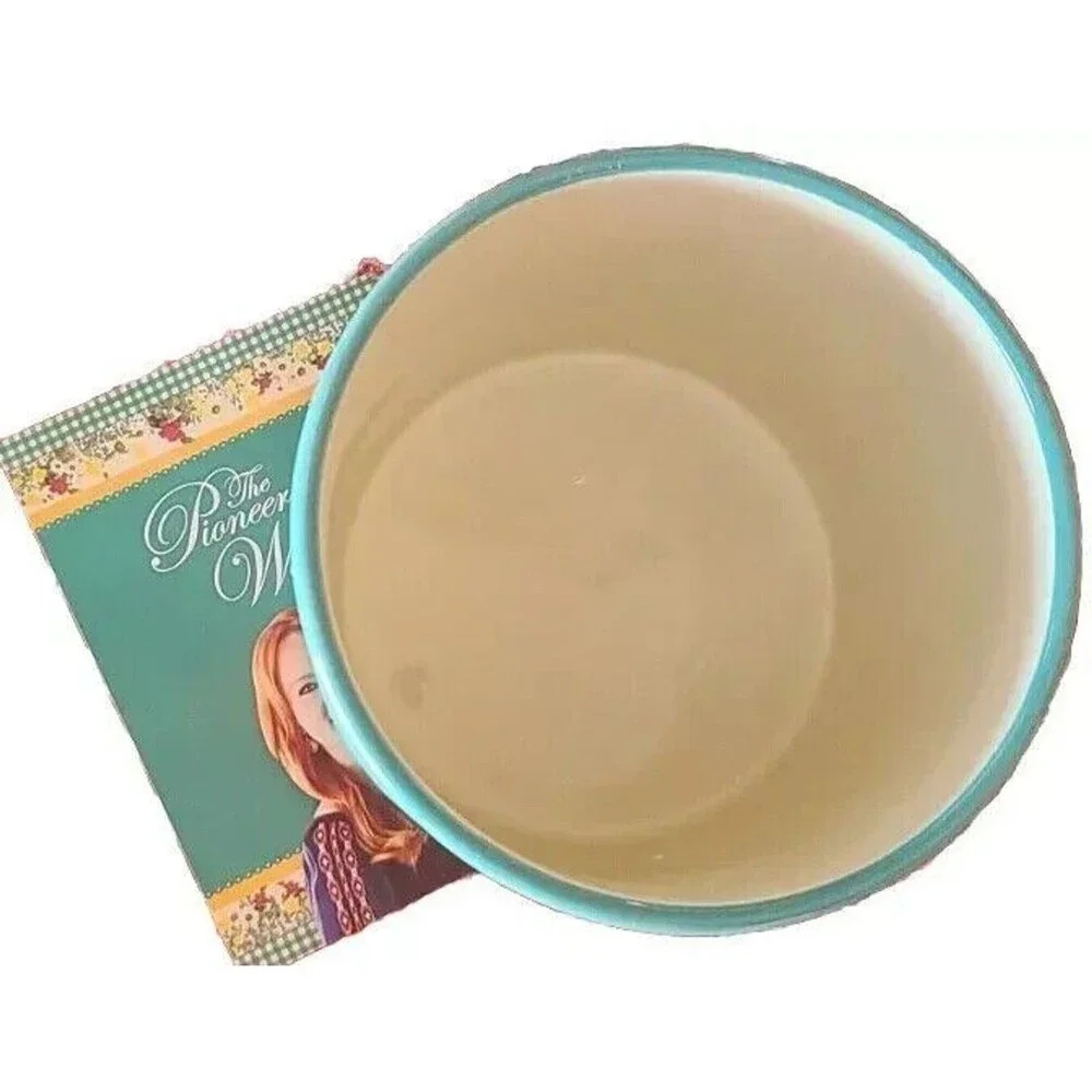Pioneer Woman Flea Market Utensil Crock Red White Dots Turquoise Stoneware Gift
